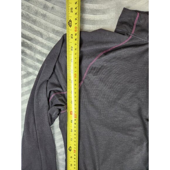 Paradox Merino Blend 1/4 Zip Base Layer Top Womens  L Black Pullover Thumb Holes - Picture 11 of 12